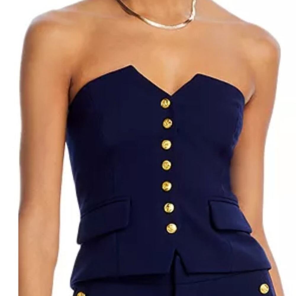 Aqua strapless sailor top